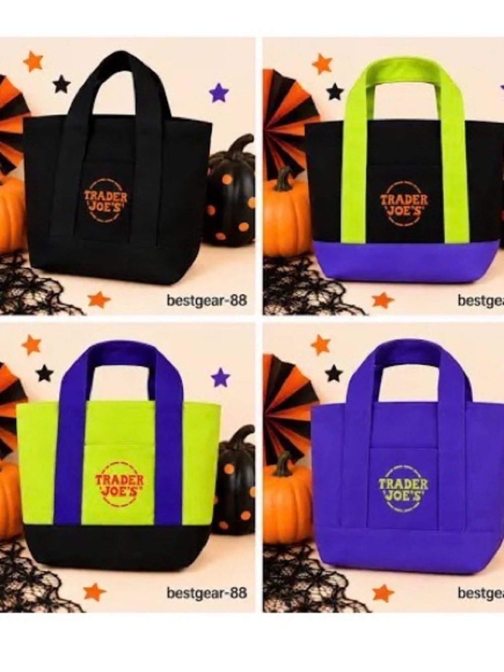 Trader Joe's Halloween Mini Tote Bags 2026 - Full Set Viral Candy Bag- Gift-TJ’s
